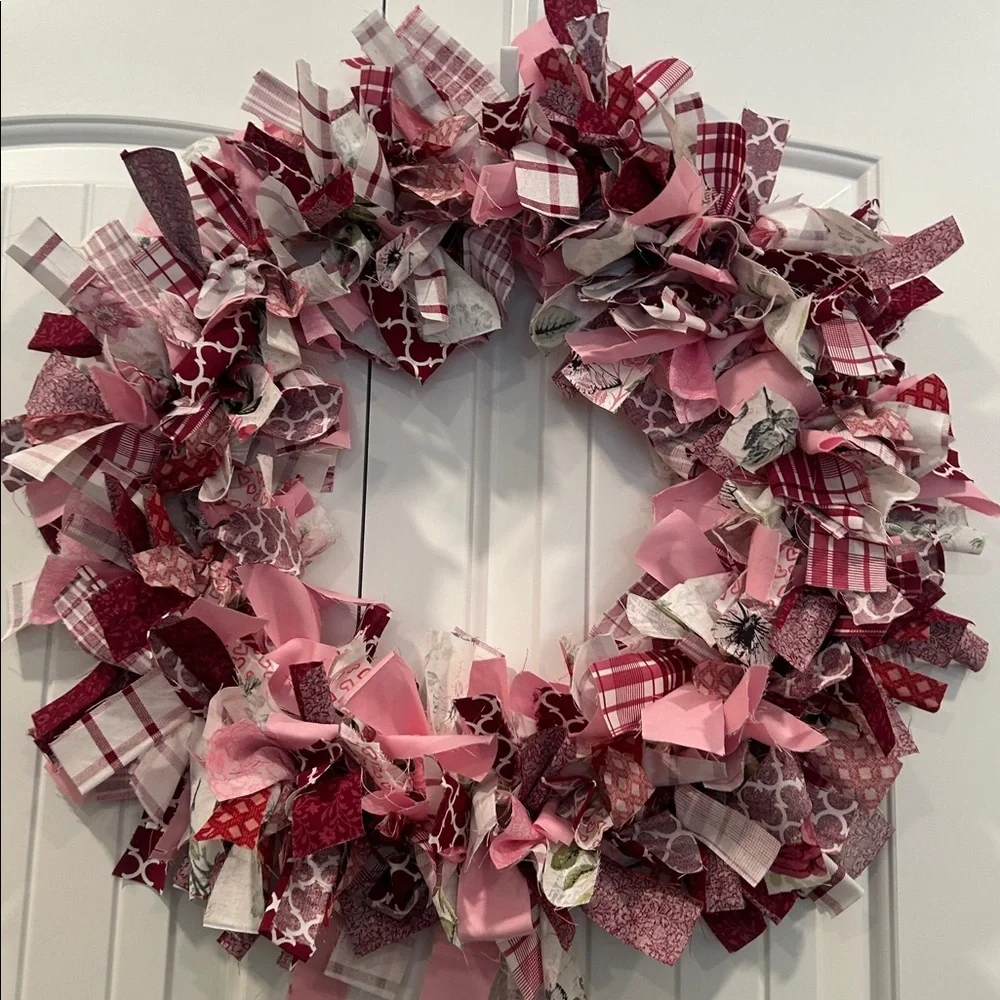 Festive Pink and Red Holiday Wreath
